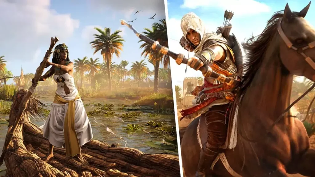Assassin's Creed Origins est un jeu vidéo d'action-aventure/RPG développé par Ubisoft Montréal et édité par Ubisoft, sorti en octobre 2017 sur Microsoft Windows, PlayStation 4 et Xbox One. On y suit la quête vengeresse de Bayek dans l’Égypte de Ptolémée XIII.
