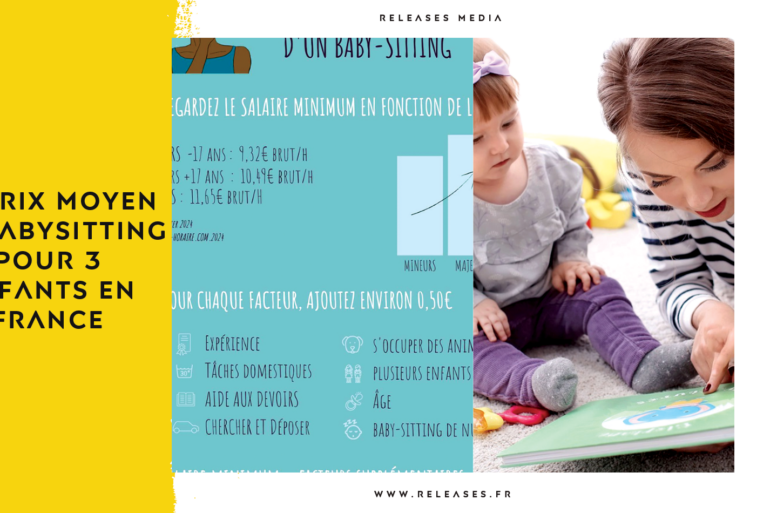 Le prix moyen du babysitting pour 3 enfants en France