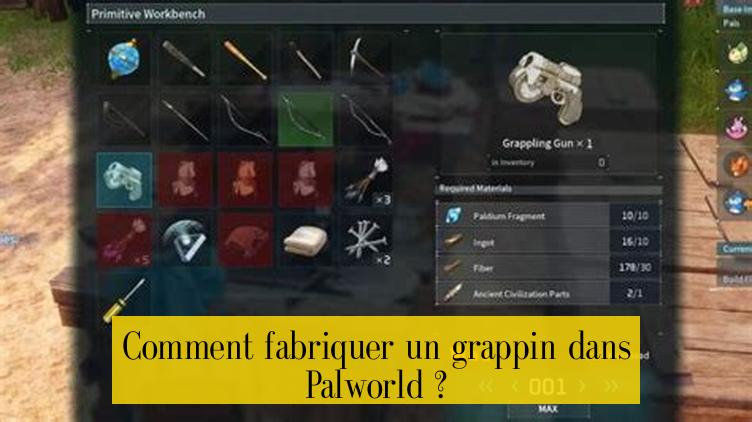 Comment fabriquer un grappin dans Palworld ?