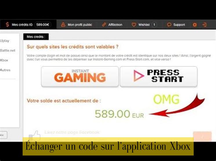 Échanger un code sur l'application Xbox